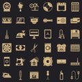 Homework appliance icons set, simple style Royalty Free Stock Photo