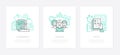 Homework assignment, task concept vector icons set Royalty Free Stock Photo