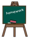 Homework on chalkboard