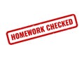 Homework Checked Red Grunge Rubber Stamp Confirming Educational Assignment Has Been Reviewed Royalty Free Stock Photo