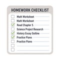Homework Checklist with Completed Tasks Illustration Royalty Free Stock Photo