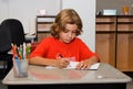 Homework at detention. Royalty Free Stock Photo