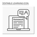 Homework line icon