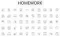 Homework line icons collection. Profits, Growth, Prosperity, Advancement, Returns, Development, Rewards vector and