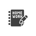 Homework notepad vector icon