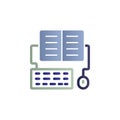 Homework, online training, keyboard, mouse color gradient vector icon Royalty Free Stock Photo