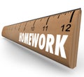 Homework Ruler Assignment Lesson Project for School Royalty Free Stock Photo