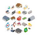 Homey icons set, isometric style Royalty Free Stock Photo