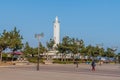 Homigot lighthouse at sunrise plaza park Royalty Free Stock Photo