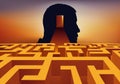 A labyrinth to symbolize the complexity of a psychoanalysis. Royalty Free Stock Photo