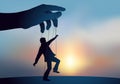 ymbol of the manipulation of opinion with a man who has become a puppet. Royalty Free Stock Photo