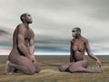 erectus couple- 3D render