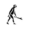 homo erectus human evolution glyph icon illustration