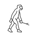 homo erectus human evolution line icon illustration