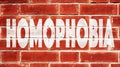 Homophobia Written On A Brick Wall Royalty Free Stock Photo