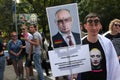 Homosexual activists protest against the Russian anti gay laws