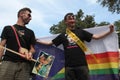 Homosexual activists protest against the Russian anti gay laws