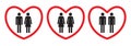 Homosexual and heterosexual love icons Royalty Free Stock Photo