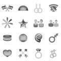 Homosexual icons set, black monochrome style
