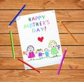 Homosexual Lgbt Family with Children Baby Drawing Royalty Free Stock Photo