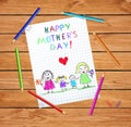 Homosexual Lgbt Family with Children Baby Drawing Royalty Free Stock Photo