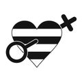 Homosexual love women black simple icon