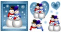 Homosexual Snowman Couple Card Royalty Free Stock Photo