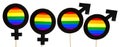 Homosexuality and gay pride banner. Gender symbols with LGBT and Royalty Free Stock Photo