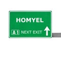 HOMYEL road sign isolated on white Royalty Free Stock Photo