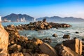 Seascape with Rough Stacked Rocks and Boulders at Hon Chong Promontory