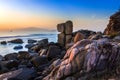 Nature Seascape with Exotic Boulders at Sunrise at Hon Chong Promontory