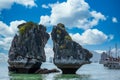 Hon Ga Choi Island or Cock and Hen Island, Fighting Cocks Island located in Halong bay, Vietnam, Trong Mai island, Southeast Asia Royalty Free Stock Photo