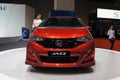 Honda cars displayed for the public inside the huge sale showroom.