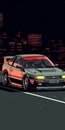 Honda Civic Drifting In 16-bit Style