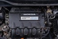 Honda IMA engine system in a used hybrid car Royalty Free Stock Photo