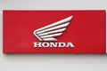 Honda motorcycle logo on a wall Royalty Free Stock Photo