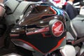 Honda motorcycle and logos emblem at the motorcycle body.