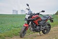 Touring motorcycle Honda NC750x on roadtrip around the Czech republic.