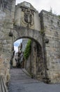 Historical castle style stone made ancient entrance to the centre of the town of Hondarribia