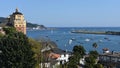 Views of Txingudi bay from old town Honarribia Royalty Free Stock Photo