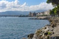 Views of Txingudi bay from old town Honarribia Royalty Free Stock Photo