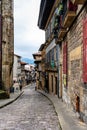 View of Fuenterrabia old upper town in Basque Country