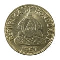 10 honduran lempira coin 1967 reverse