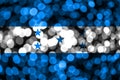 Honduras abstract blurry bokeh flag. Christmas, New Year and National day concept flag