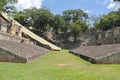 Honduras: ceremonial ball game court in Copan, the famous Mayan archaeological site Royalty Free Stock Photo