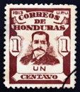 HONDURAS - CIRCA 1913: A stamp printed in Honduras shows General Terencio Esteban Sierra Romero 1839-1907, circa 1913.