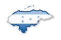 Honduras flag and contour of the country.