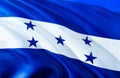 Honduras flag. 3D Waving flag design. The national symbol of Honduras, 3D rendering. National colors and National South America