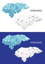 Honduras map in geometric polygonal style. Abstract gems triangle.