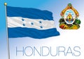 Honduras official national flag and coat of arms, central america